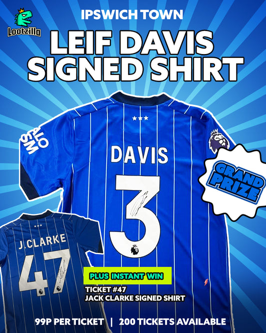 Signed Leif Davis Ipswich Town Shirt
